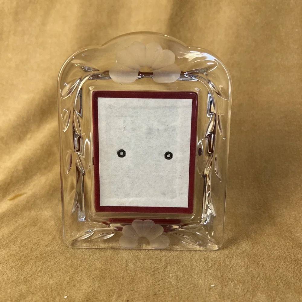 Vintage Lead Crystal Photo Frame Bohemian Glass West Germany 5 x 3.5